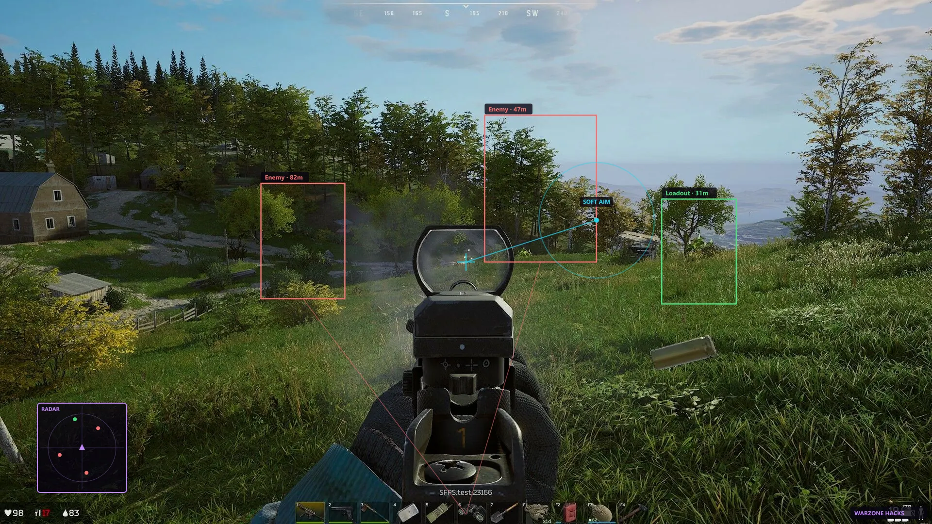 Dead Side Cheats setup and in-raid view
