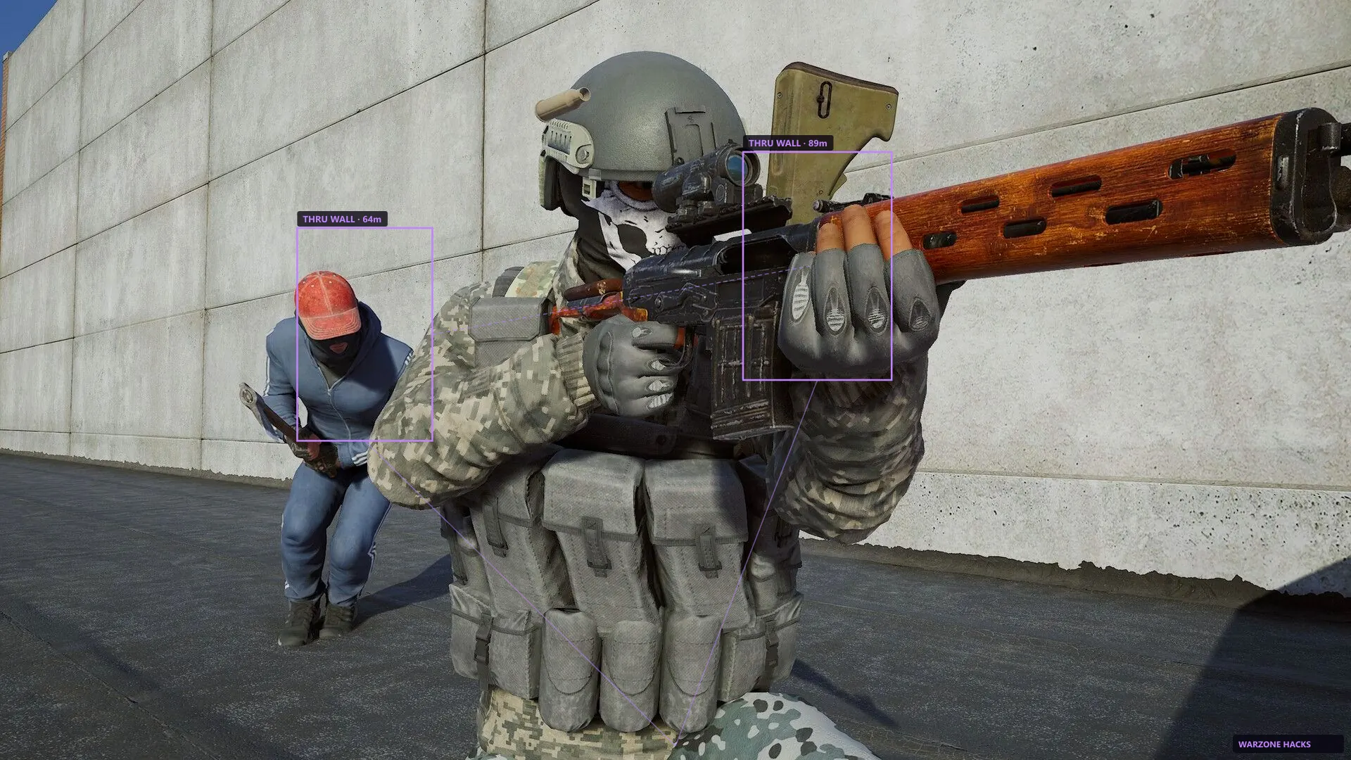 Wallhack outlines for players and bosses